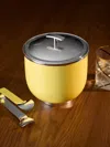 Zanetto Aquarius Enamelled Silver-plated Ice Bucket  Abask Luxury Gift In  Yellow And Silver