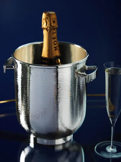 Zanetto Avant Garde Silver-plated Champagne Bucket  Abask Luxury Gift In Gold