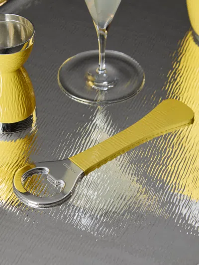 Zanetto Enamelled Silver-plated Bottle Opener  Abask Luxury Gift In Yellow