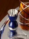 Zanetto Enamelled Silver-plated Cocktail Jigger  Abask Luxury Gift In  Navy And Silver