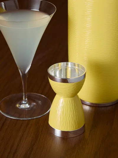 Zanetto Enamelled Silver-plated Cocktail Jigger  Abask Luxury Gift In Yellow