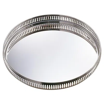Pre-owned Zanetto Galleria Oval Tray In Gray