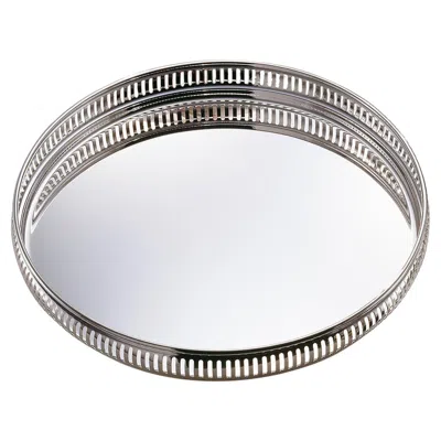 Pre-owned Zanetto Galleria Round Tray In Gray