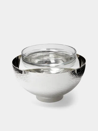 Zanetto Godman Silver-plated Caviar Bowl  Abask Luxury Gift In Transparent