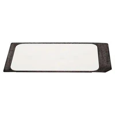 Pre-owned Zanetto Iside Rectangular White Bronze Tray