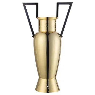 Pre-owned Zanetto Rhodos Golden & Black Amphora Vase