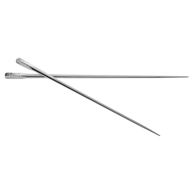 Pre-owned Zanetto Set Of 2 Acqua Silver Chopsticks
