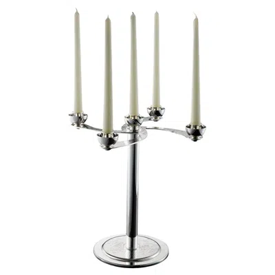 Pre-owned Zanetto Soffio 5-candle Silver Candelabra