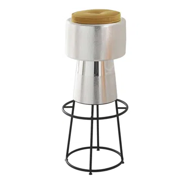 Pre-owned Zanetto Tappo Silver Bar Stool By Nooii