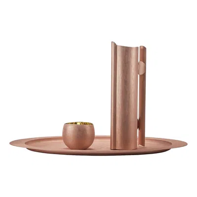 Pre-owned Zanetto Velvet Rosa Drink And Tray Set By  In Gold