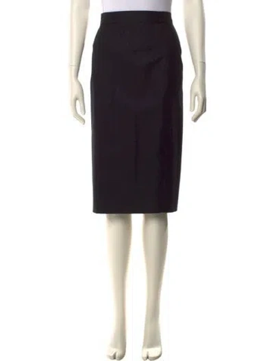 Pre-owned Zang Toi Cashmere Knee-length Skirt In Black