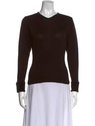 Pre-owned Zang Toi Cashmere V-neck Sweater In Brown