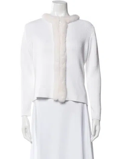 Pre-owned Zang Toi Crew Neck Sweater In White