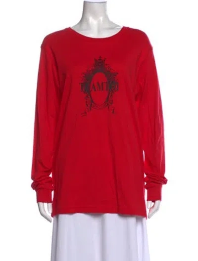 Pre-owned Zang Toi Graphic Print Crew Neck Top W/ Tags In Red