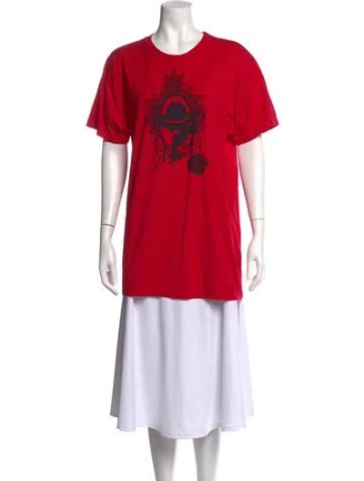 Pre-owned Zang Toi Graphic Print Crew Neck T-shirt W/ Tags In Red