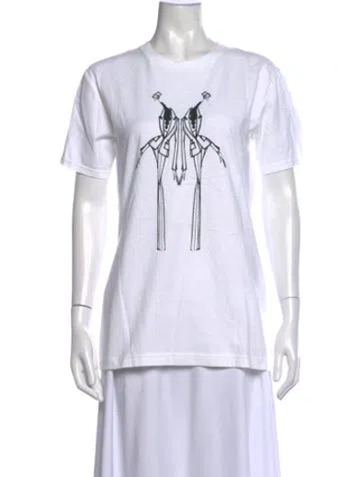Pre-owned Zang Toi Graphic Print Crew Neck T-shirt In White