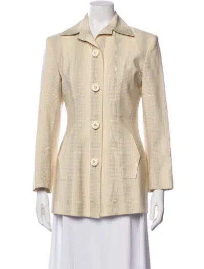 Pre-owned Zang Toi Plaid Print Coat In Neutral
