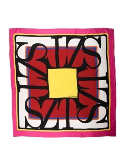 Pre-owned Zang Toi Printed Scarf In Red