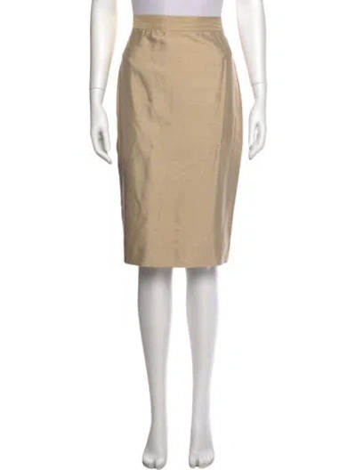 Pre-owned Zang Toi Silk Knee-length Skirt In Neutral
