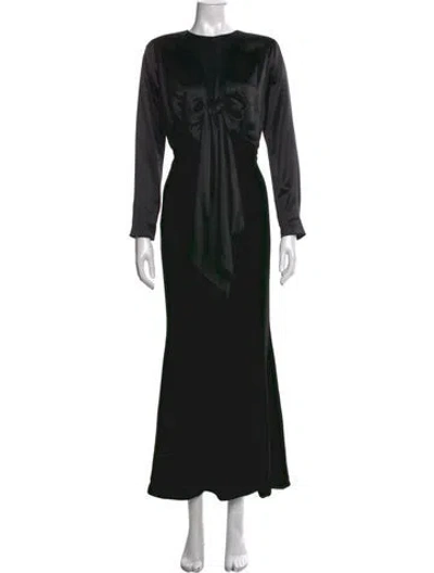 Pre-owned Zang Toi Silk Long Dress In Black