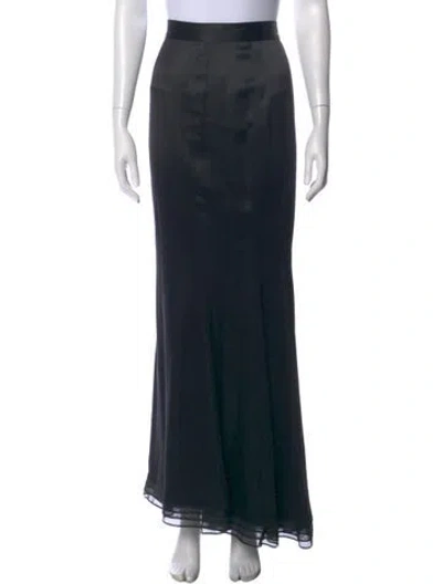 Pre-owned Zang Toi Silk Long Skirt In Black