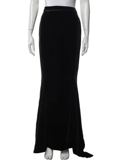 Pre-owned Zang Toi Silk Long Skirt In Black
