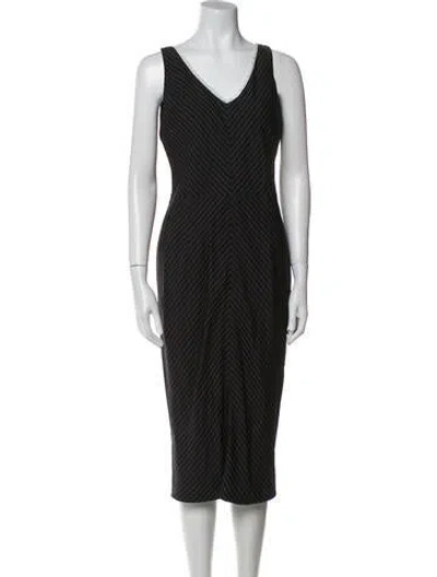 Pre-owned Zang Toi Silk Midi Length Dress In Black
