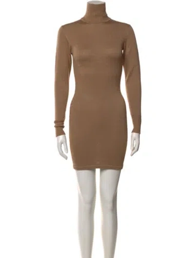 Pre-owned Zang Toi Silk Mini Dress In Neutral