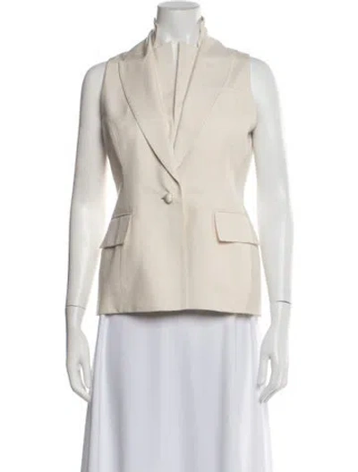 Pre-owned Zang Toi Silk Vest In Neutrals
