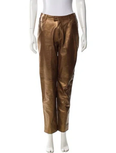 Pre-owned Zang Toi Vintage Straight Leg Pants In Brown
