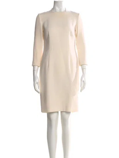 Pre-owned Zang Toi Wool Knee-length Dress In Neutral