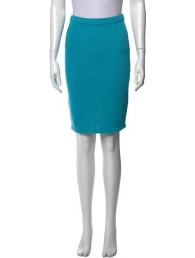 Pre-owned Zang Toi Wool Knee-length Skirt In Blue