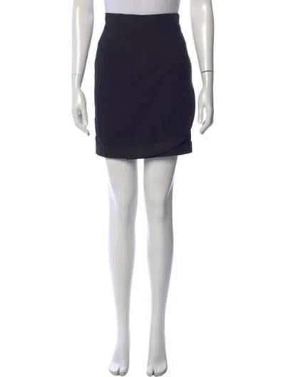 Pre-owned Zang Toi Wool Mini Skirt In Blue