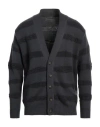 Zanieri Man Cardigan Lead Size Xxl Virgin Wool, Polyamide In Grey