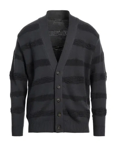 Zanieri Man Cardigan Lead Size Xxl Virgin Wool, Polyamide In Grey