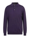 Zanieri Man Sweater Deep Purple Size 3xl Cotton