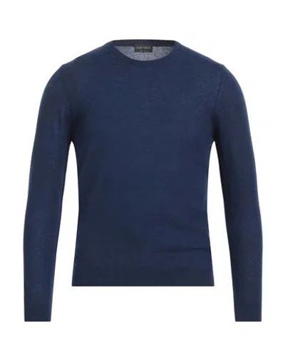Zanieri Man Sweater Navy Size 38 Cashmere, Polyamide In Navy