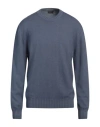Zanieri Man Sweater Slate Blue Size Xxl Cashmere In Blue