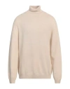 Zanieri Man Turtleneck Beige Size 46 Wool, Cashmere In Beige