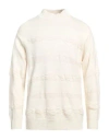 Zanieri Man Turtleneck Cream Size 40 Virgin Wool, Polyamide In White