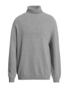 Zanieri Man Turtleneck Grey Size 48 Virgin Wool, Cashmere In Grey