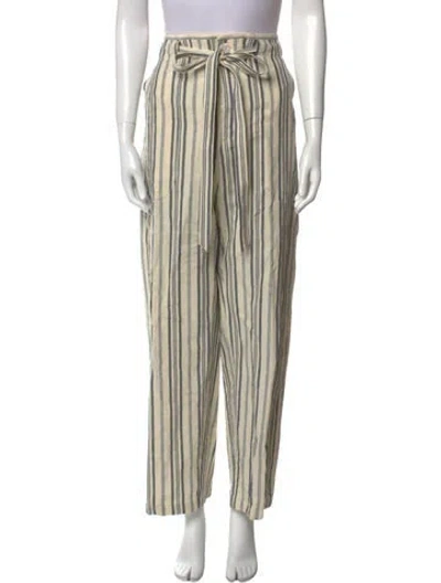 Pre-owned Zanini Linen Straight Leg Pants In Neutral