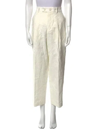 Pre-owned Zanini Linen Straight Leg Pants W/ Tags In Neutrals