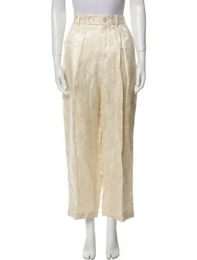 Pre-owned Zanini Linen Wide Leg Pants In Neutral