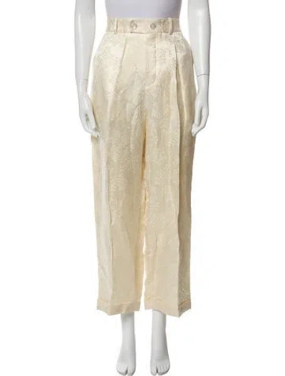 Pre-owned Zanini Linen Wide Leg Pants In Neutral