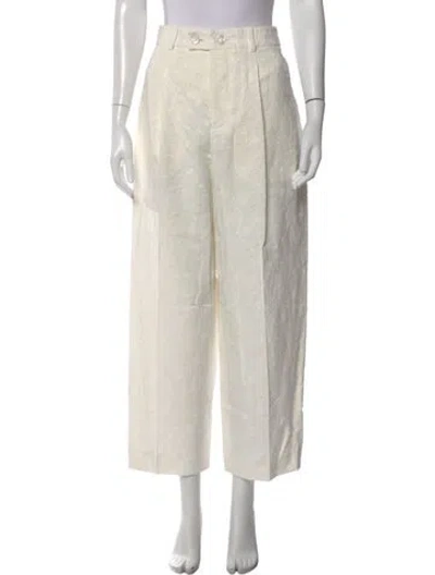 Pre-owned Zanini Linen Wide Leg Pants In Neutral