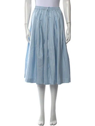 Pre-owned Zanini Striped Midi Length Skirt In Blue