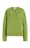 Zankov Adrien Cutout Merino Wool Sweater In Green