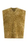 Zankov Alain Metallic-knit Vest In Gold