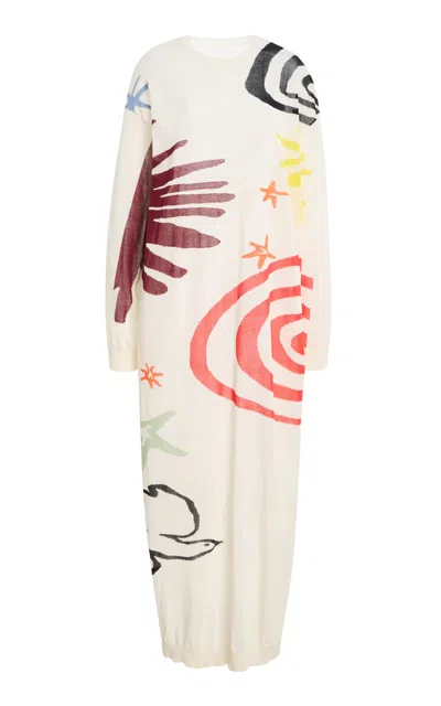 Zankov Alice Cotton-blend Maxi Dress In Neutral